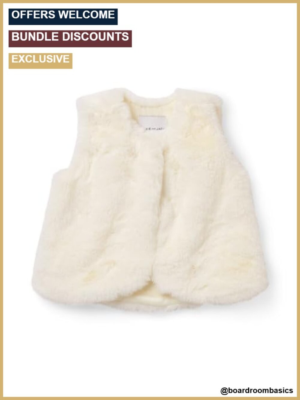 Faux Fur Vest Baby Girls Button Front Fully Lined Outerwear